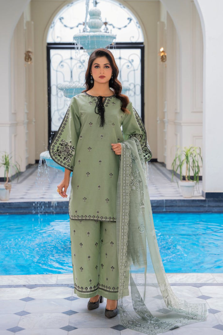 Limited Stock -Zariah 3Pc Embroidered Dress
