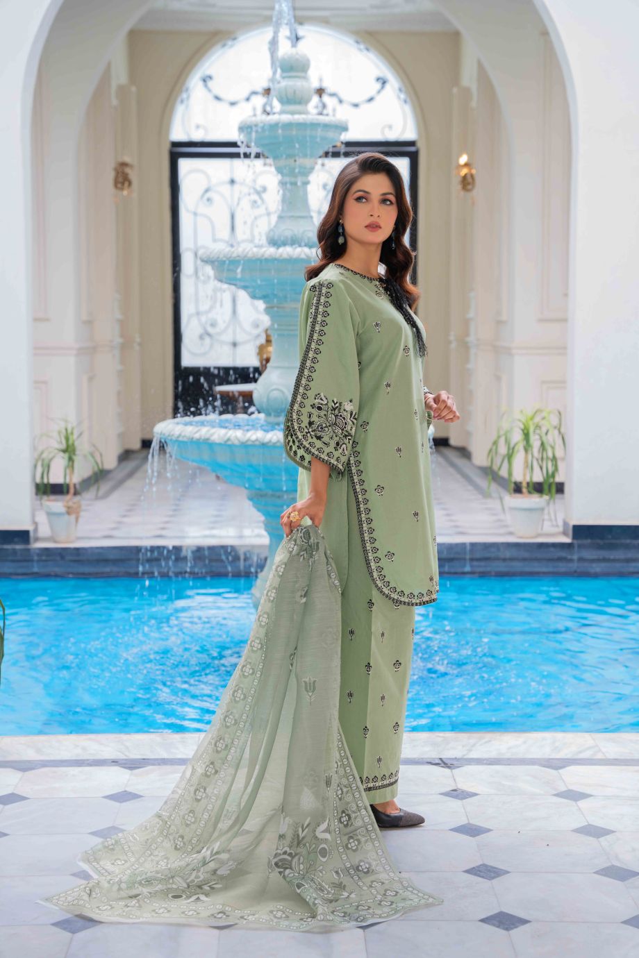 Limited Stock -Zariah 3Pc Embroidered Dress