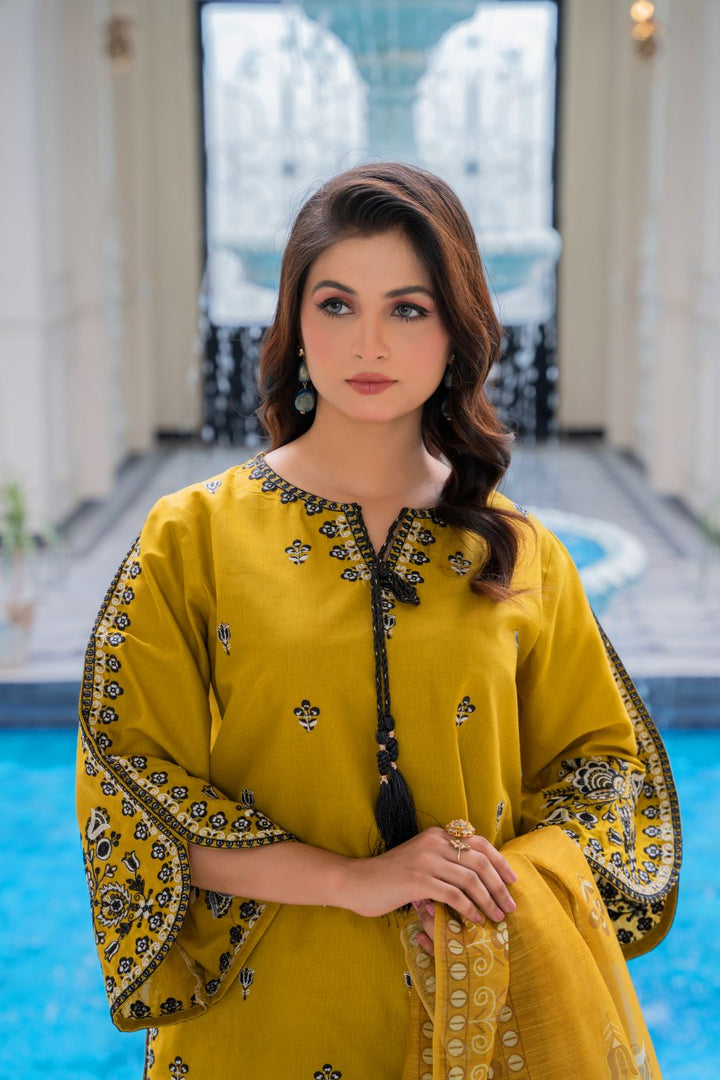 Limited Stock - Flora 3Pc Embroidered Dress