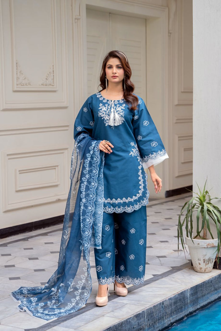 Limited Stock - Reyna 3Pc Embroidered Dress