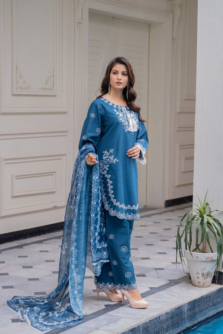 Limited Stock - Reyna 3Pc Embroidered Dress