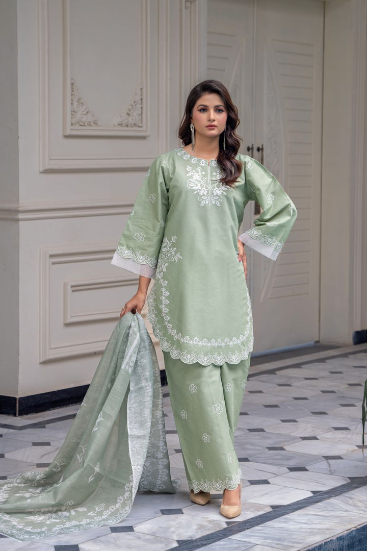 Limited Stock -Zooni 3Pc Embroidered Dress