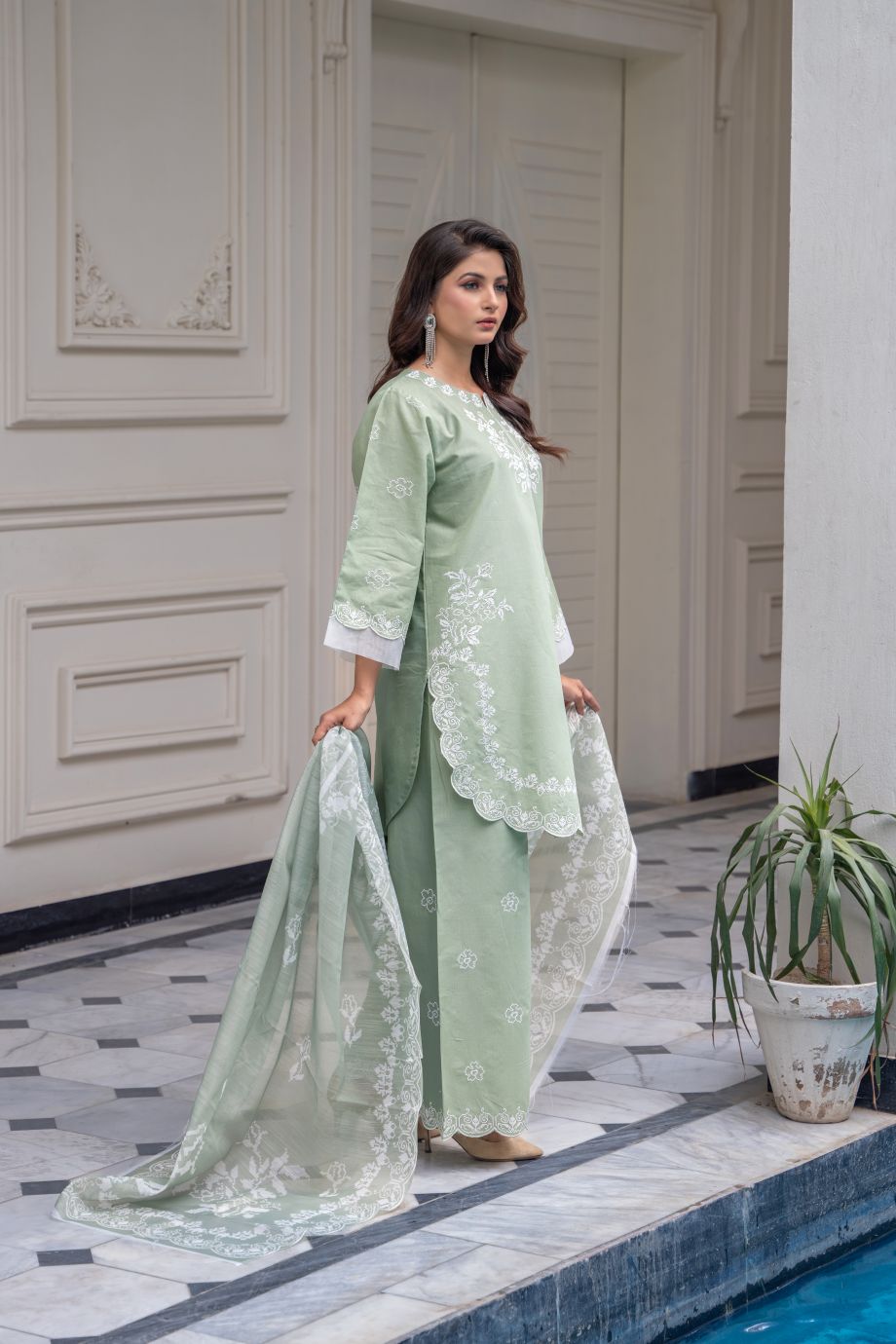 Limited Stock -Zooni 3Pc Embroidered Dress