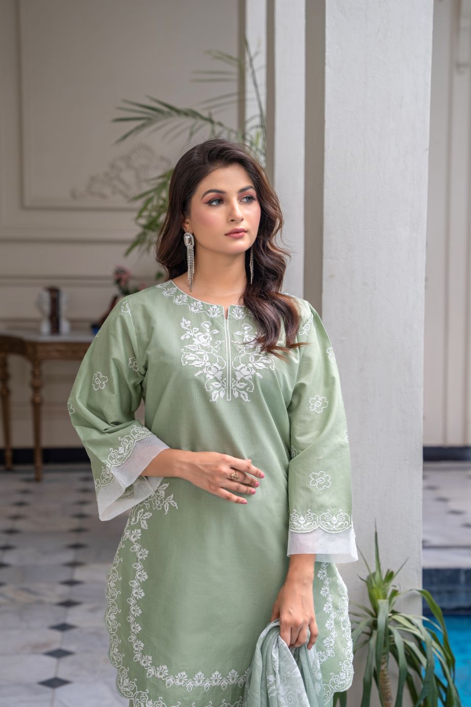 Limited Stock -Zooni 3Pc Embroidered Dress
