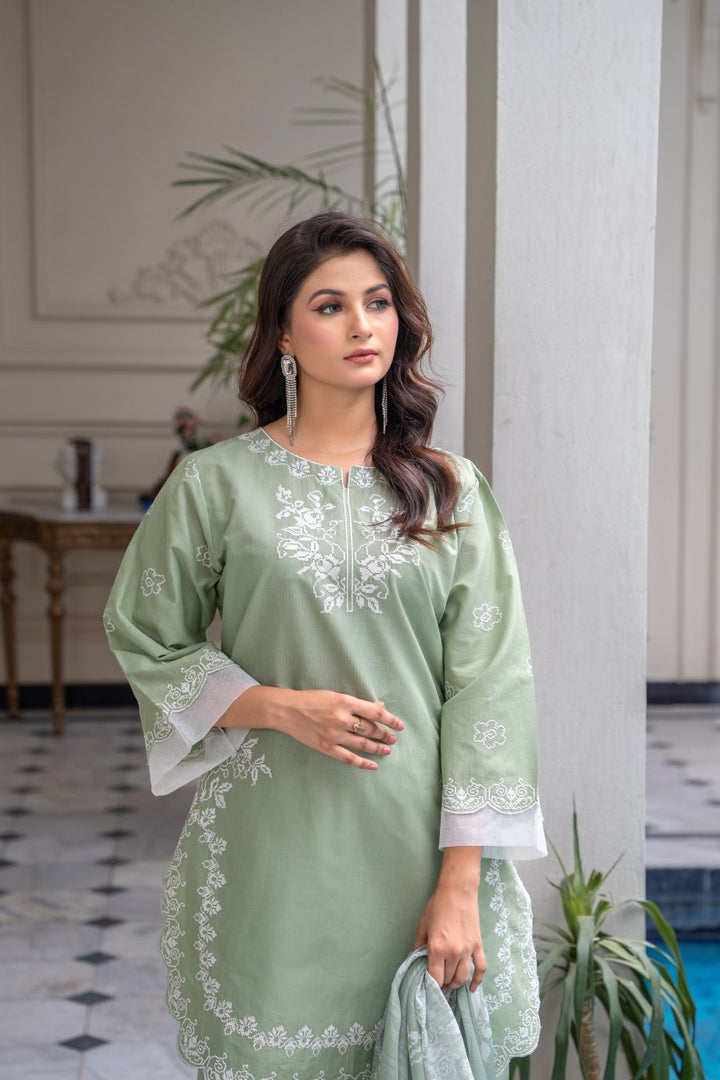 Limited Stock -Zooni 3Pc Embroidered Dress