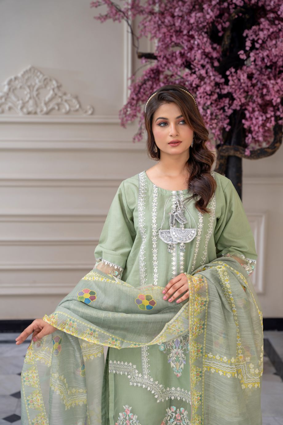 Limited Stock -Cave 3Pc Embroidered Dress