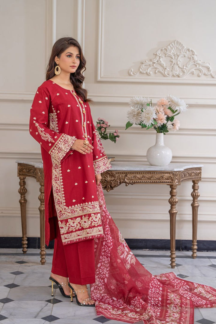 Limited Stock - Ruby 3Pc Embroidered Dress