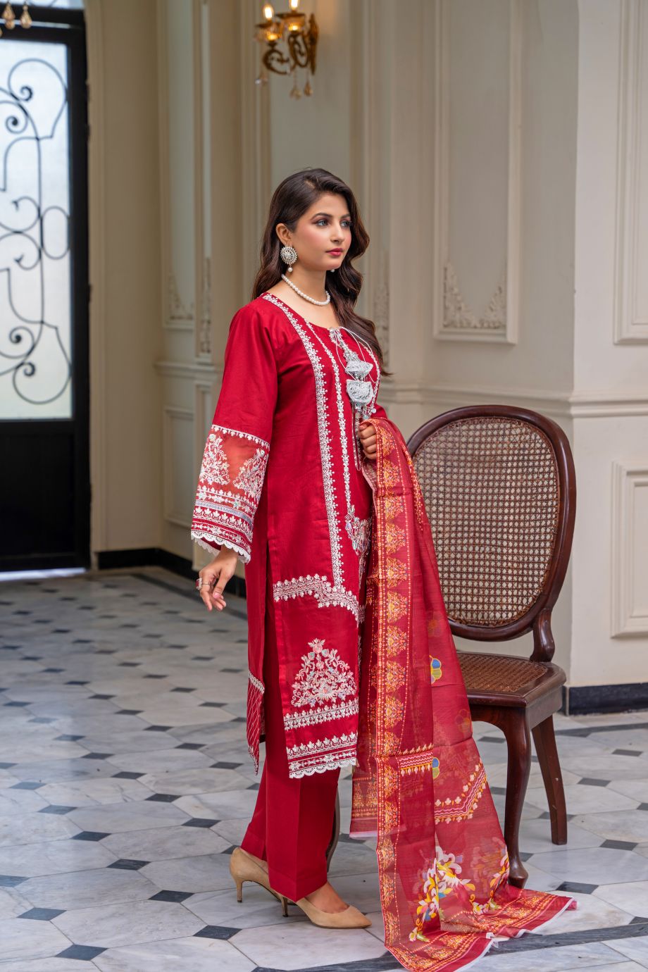 Limited Stock -Zariah 3Pc Embroidered Dress
