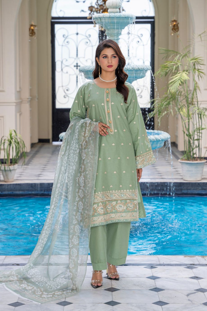Limited Stock -Warsha 3Pc Embroidered Dress
