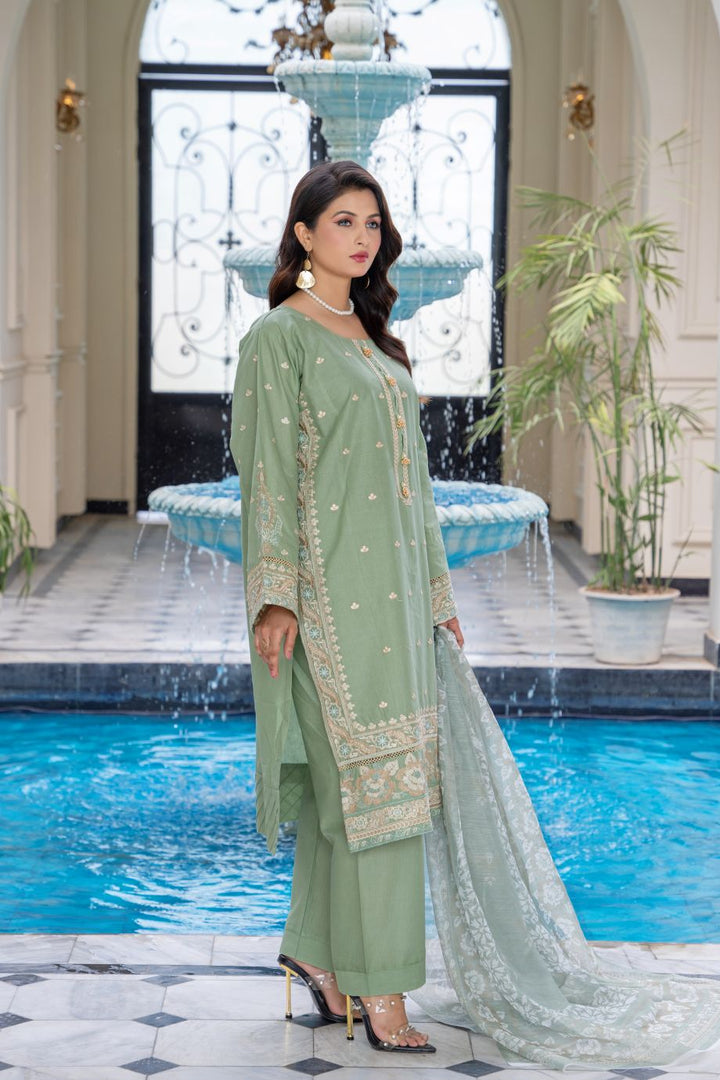 Limited Stock -Warsha 3Pc Embroidered Dress