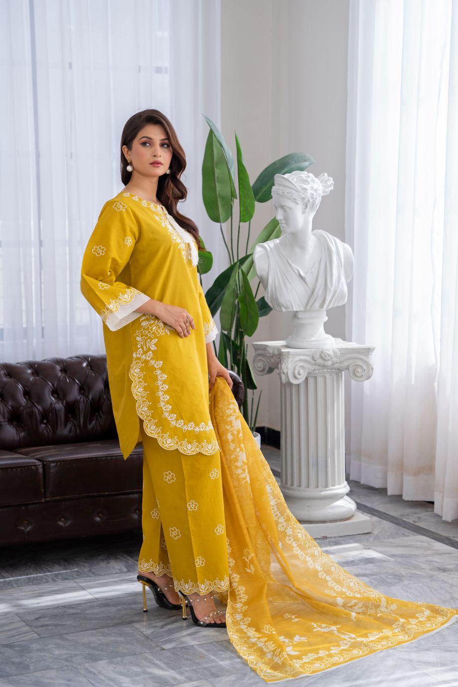 Limited Stock - Jhumka 3Pc Embroidered Dress