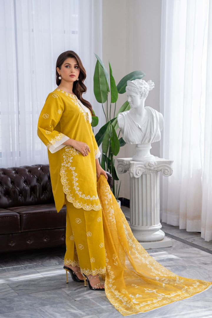 Limited Stock - Jhumka 3Pc Embroidered Dress