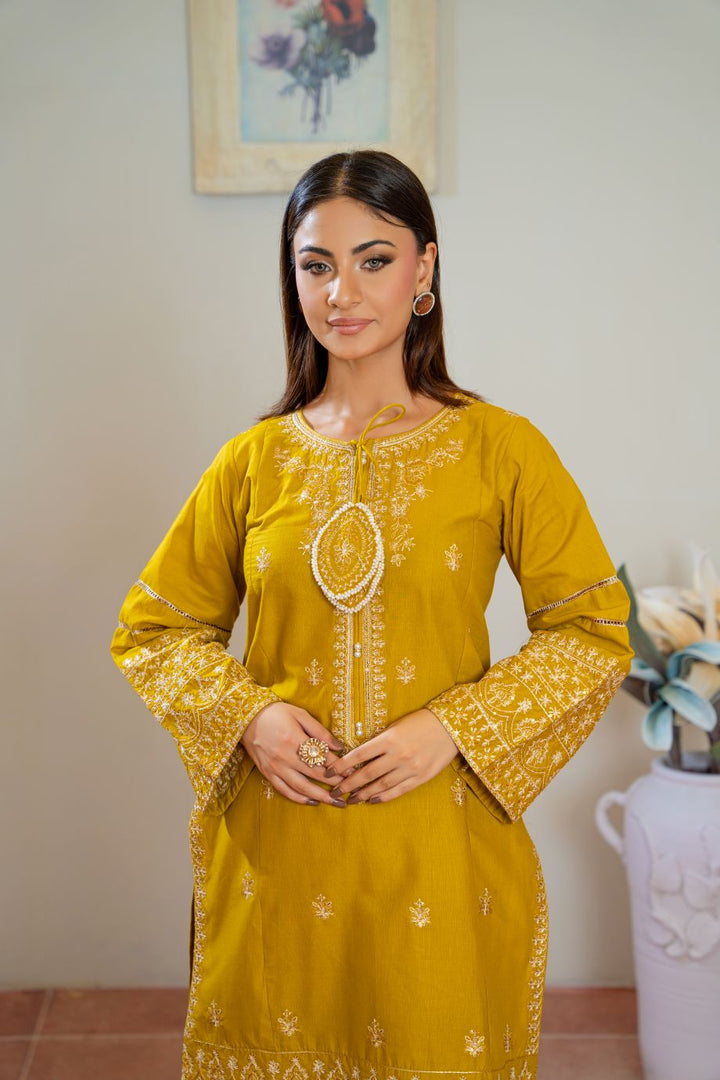 Audrey 2Pc Embroidered Dress