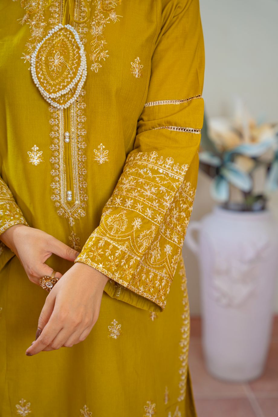 Audrey 2Pc Embroidered Dress
